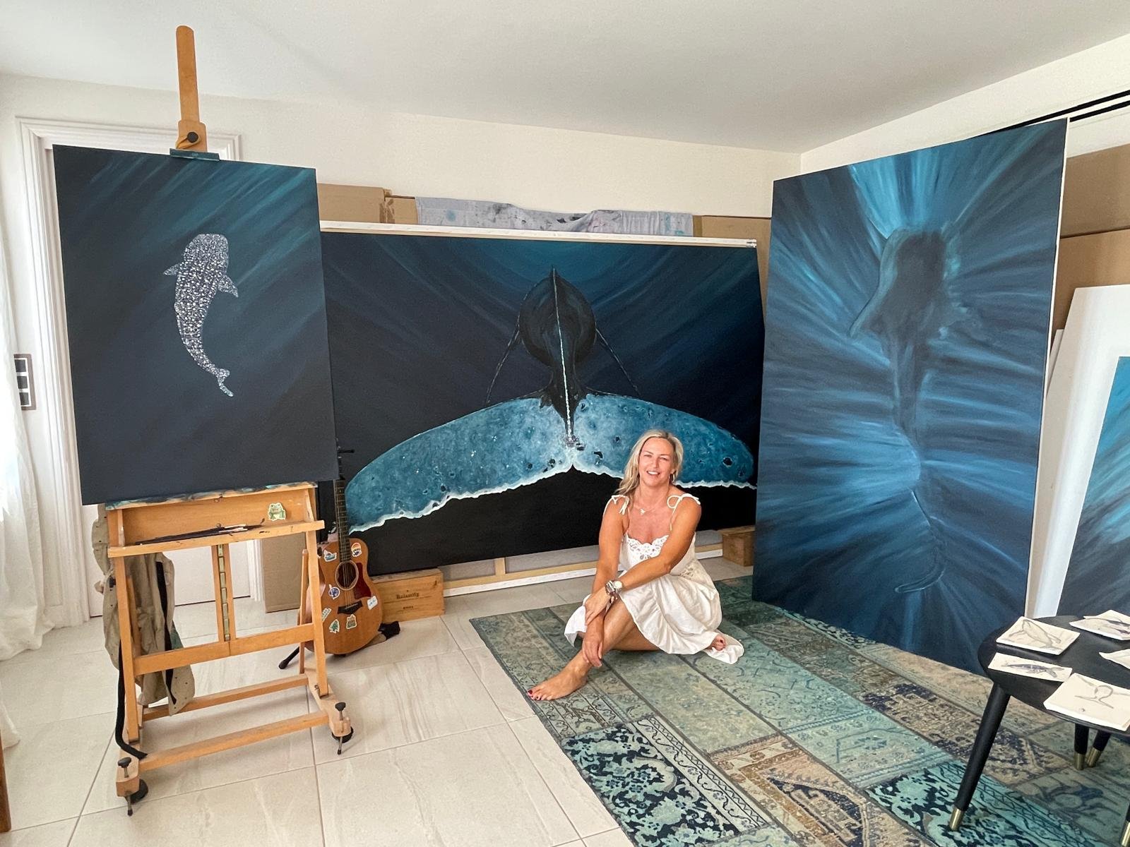 Jennifer Nicholson in her studio in Palma de Mallorca