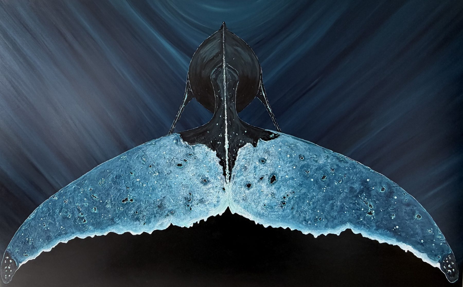Whale fluke painting by Jennifer Nicholson